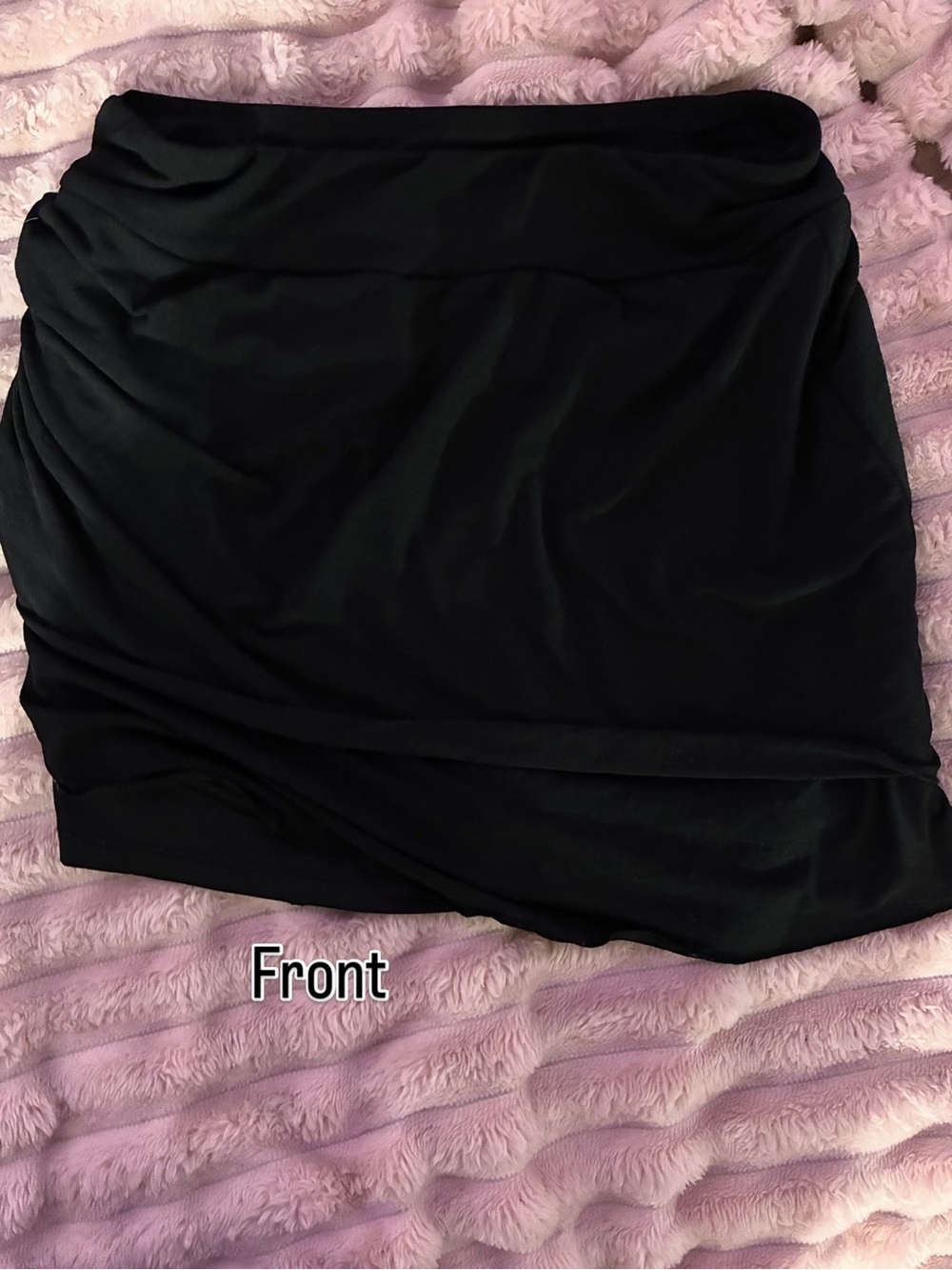 Black Women’s Ruched Mini Skirt